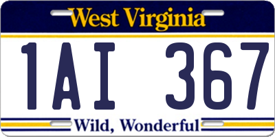 WV license plate 1AI367