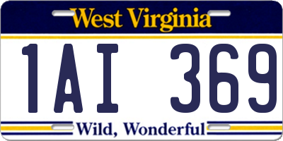 WV license plate 1AI369