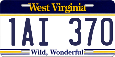 WV license plate 1AI370