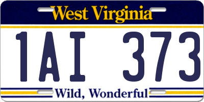 WV license plate 1AI373