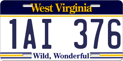 WV license plate 1AI376