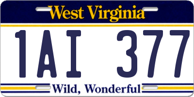 WV license plate 1AI377