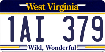 WV license plate 1AI379