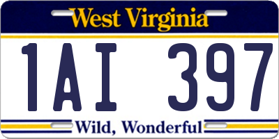 WV license plate 1AI397