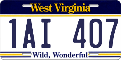 WV license plate 1AI407