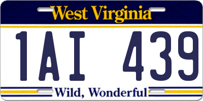 WV license plate 1AI439