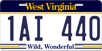 WV license plate 1AI440