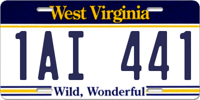 WV license plate 1AI441