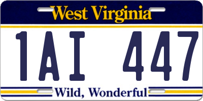 WV license plate 1AI447