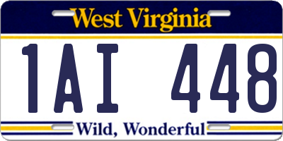 WV license plate 1AI448