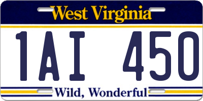 WV license plate 1AI450