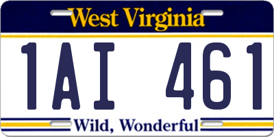 WV license plate 1AI461