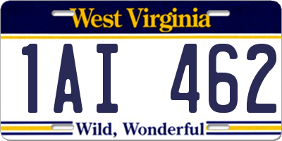 WV license plate 1AI462