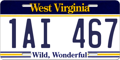 WV license plate 1AI467