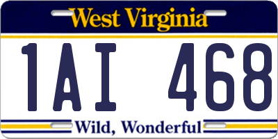 WV license plate 1AI468