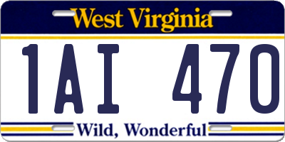 WV license plate 1AI470