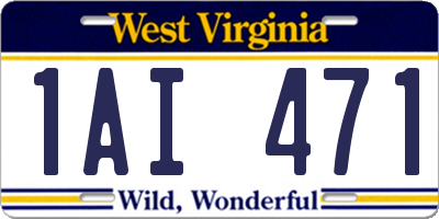 WV license plate 1AI471