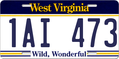 WV license plate 1AI473