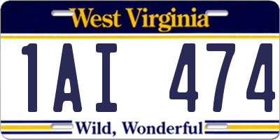 WV license plate 1AI474