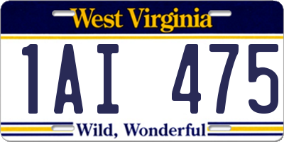 WV license plate 1AI475