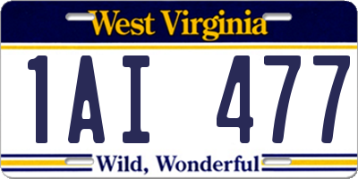 WV license plate 1AI477