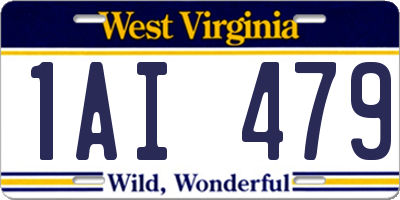 WV license plate 1AI479