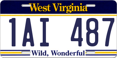 WV license plate 1AI487