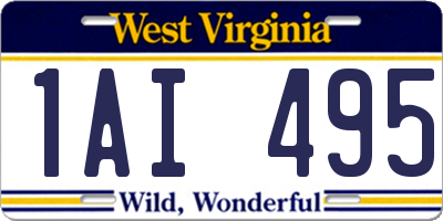 WV license plate 1AI495