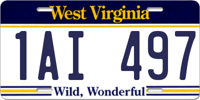 WV license plate 1AI497