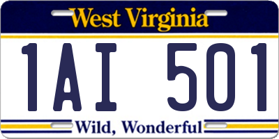 WV license plate 1AI501