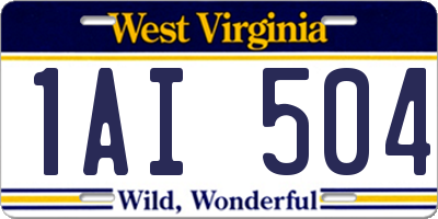 WV license plate 1AI504