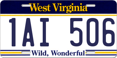 WV license plate 1AI506