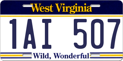 WV license plate 1AI507