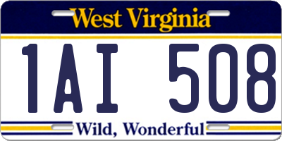 WV license plate 1AI508