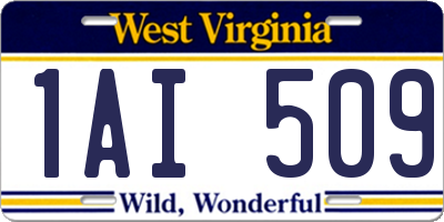 WV license plate 1AI509