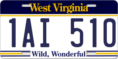 WV license plate 1AI510