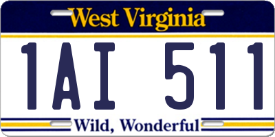 WV license plate 1AI511