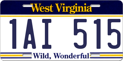 WV license plate 1AI515