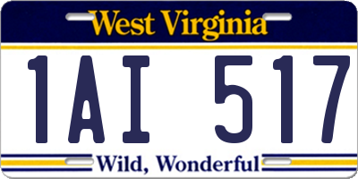 WV license plate 1AI517