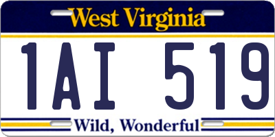 WV license plate 1AI519