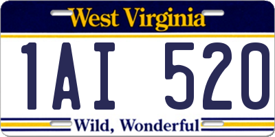 WV license plate 1AI520