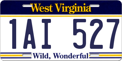 WV license plate 1AI527