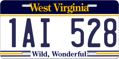 WV license plate 1AI528