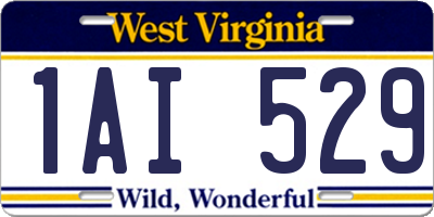 WV license plate 1AI529