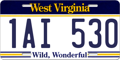 WV license plate 1AI530