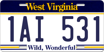 WV license plate 1AI531