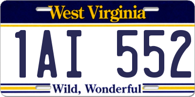 WV license plate 1AI552