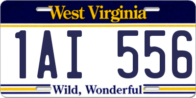 WV license plate 1AI556