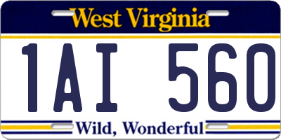 WV license plate 1AI560