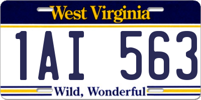 WV license plate 1AI563